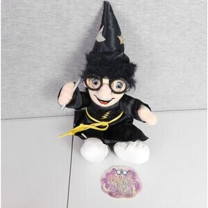 Magical Boy Plush Doll 12 inch Black Robe Glasses Wand